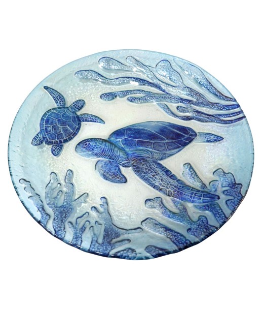 Plato Tortuga de Vidrio, Decoración Acuática Elegante