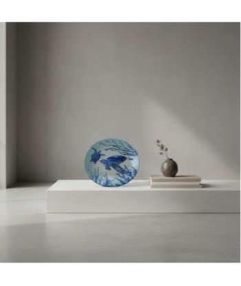 Plato Tortuga de Vidrio, Decoración Acuática Elegante