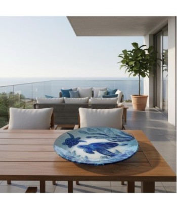 Plato Tortuga de Vidrio, Decoración Acuática Elegante