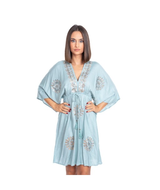 Vestido Corto Azul Estampado para Mujer - Moda Isla Bonita Boheme - Perfecto para Fiesta y Ocasiones Especiales
