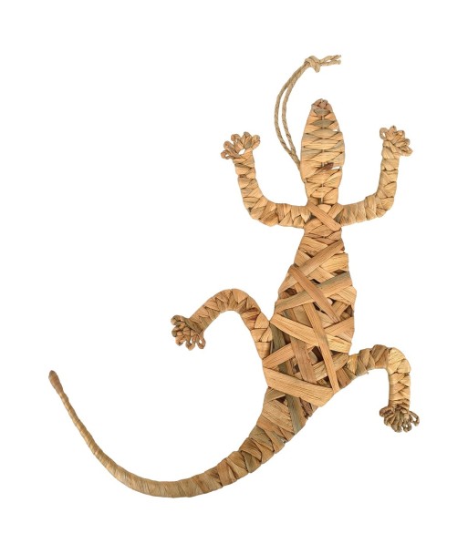 Adorno Pared Lagarto de Paja de Trigo - Decoración Natural para Jardín