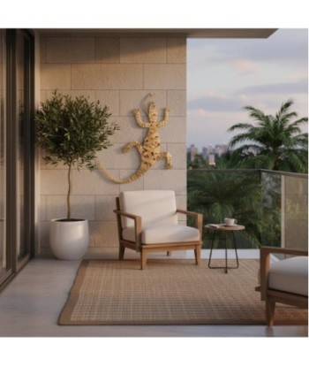 Adorno Pared Lagarto de Paja de Trigo - Decoración Natural para Jardín