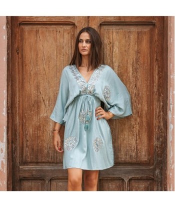 Vestido Corto Azul Estampado para Mujer - Moda Isla Bonita Boheme - Perfecto para Fiesta y Ocasiones Especiales