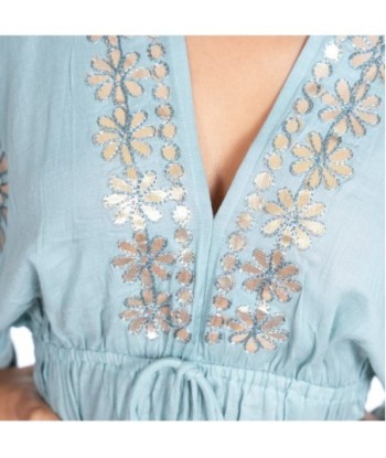 Vestido Corto Azul Estampado para Mujer - Moda Isla Bonita Boheme - Perfecto para Fiesta y Ocasiones Especiales