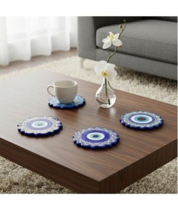 Posavasos 4U Cerámica Azul Decorativos para Mesa