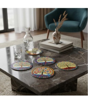 Posavasos Árbol de Vida en Cerámica Colorido - Decoración Hogar