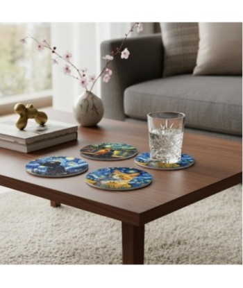 Posavasos Gato de Cerámica - Diseño Artístico y Colorido para Mesa