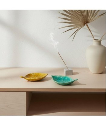 Plato 3U de Cerámica con Diseño de Hoja - Decoración Colorida