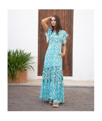 Vestido Largo Midi Étnico para Mujer - Estilo Elegante y Comodidad en Viscosa 100% - Ideal para Ocasiones Especiales