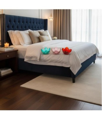 Portavelas 3U de vidrio en tonos diversos para decoración