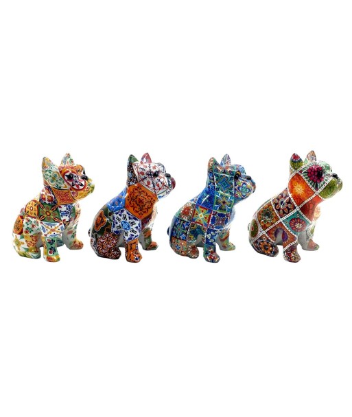 Figura de Perro de Resina Decorativa, Estilo Colorido y Artístico