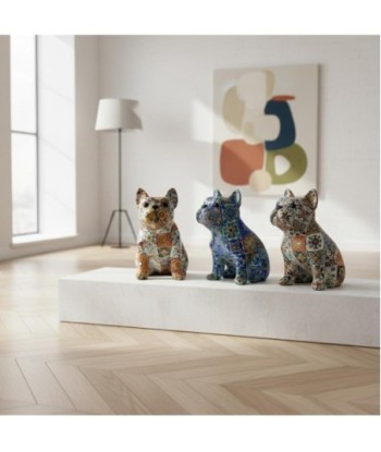 Figura de Perro de Resina Decorativa, Estilo Colorido y Artístico
