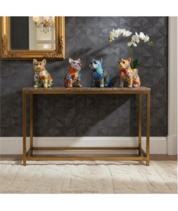 Figura de Perro de Resina Decorativa, Estilo Colorido y Artístico