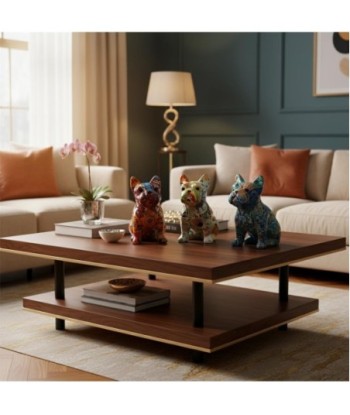 Figura de Perro 4U de Resina Decorativa Colorido para Decoración