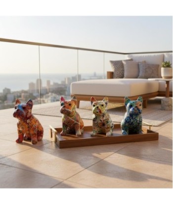 Figura de Perro 4U de Resina Decorativa Colorido para Decoración