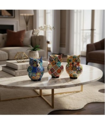 Figura decorativa Búho 4U en resina color Multicolor, estilo contemporáneo