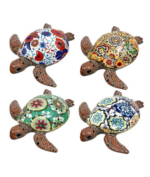 Figura de Tortuga 4U - Resina Decorativa Colorida para Hogar