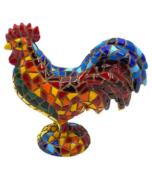 Gallo Mosaico L de Resina Colorido - Decoración Moderna