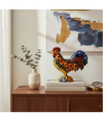 Gallo Mosaico L de Resina Colorido - Decoración Moderna