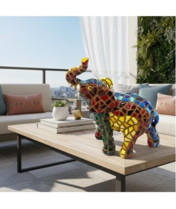 Elefante Mosaico S de Resina - Novedad Colorido para Decoración