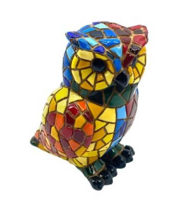 Figura Búho Mosaico L - Resina Colorida, Decoración Original para el Hogar