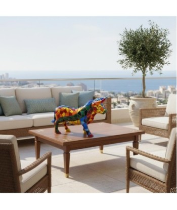 Figura de Toro Mosaico L en Resina Colorida con Estilo Único