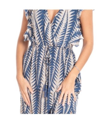 Vestido Largo Midi Azul para Mujer - Elegante y Con Estampado, Ideal para Fiesta y Ocasiones Especiales, Moda