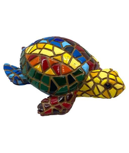Figura Tortuga Mosaico L de Resina Colorida para Decoración
