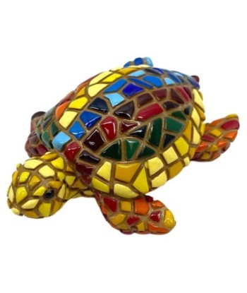 Figura de Tortuga Mosaico en Resina  Adorno Colorido para el Hogar