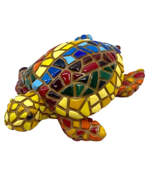 Figura de Tortuga Mosaico en Resina  Adorno Colorido para el Hogar