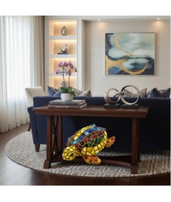Figura de Tortuga Mosaico en Resina  Adorno Colorido para el Hogar