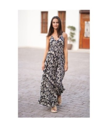 Vestido Largo Midi Multicolor para Mujer, Estampado Elegante, Hombros Descubiertos, Ideal para Fiesta y Ocasiones