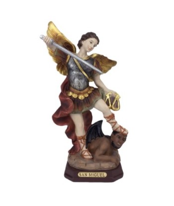 Figura Religiosa San Miguel de Resina - Estilo Decorativo y Religioso