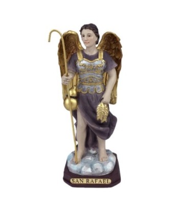 Figura Religiosa San Rafael en Resina Dorada y Plateada - NOVEDAD