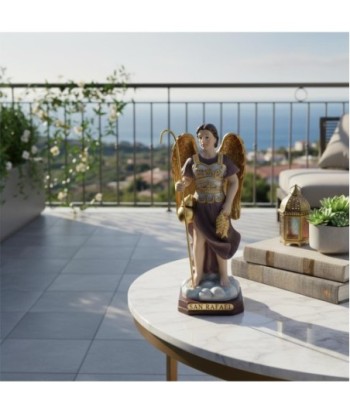 Figura Religiosa San Rafael en Resina Dorada y Plateada - NOVEDAD