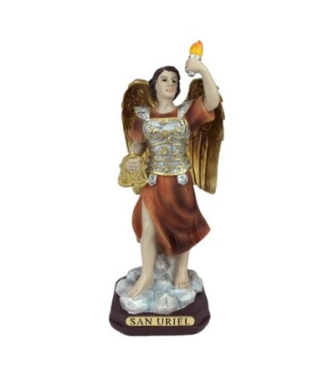 Figura Religiosa San Uriel en Resina - Decoración de Hogar con Estilo Divino