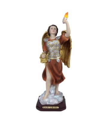 Figura Religiosa San Uriel en Resina, Estilo Clásico, Ideal para Decoración de Almuerzos
