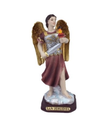Figura de San Jehudiel: Resina, estilo religioso, ideal para decoración