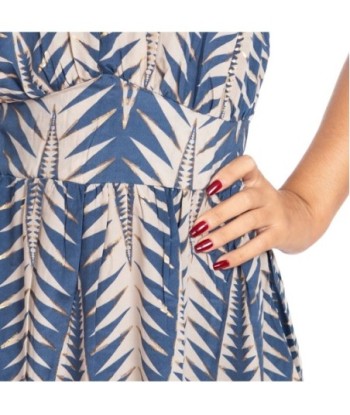 Vestido Corto Azul Estampado para Mujer - Moda Elegante y Casual - Ideal para Fiesta y Ocasiones Especiales -