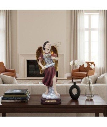 Figura San Jehudiel en Resina - Estilo Religioso y Detalles Dorados