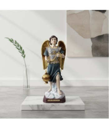Figura Religiosa San Selatiel en Resina - Novedad con Detalles Dorados