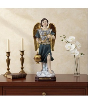 Figura Religiosa San Selatiel en Resina - Novedad con Detalles Dorados
