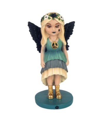 Figura de Hada de Resina con Estilo Bohemio y Alas Negras