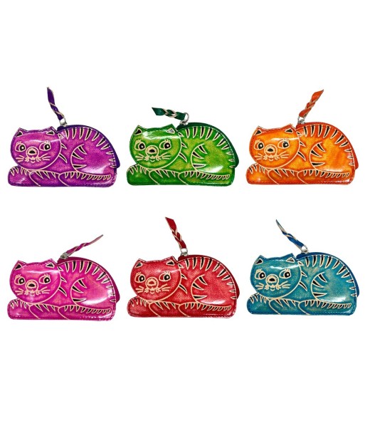 Monedero 6U en colores vibrantes con diseño de gato