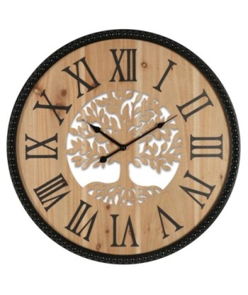Reloj de pared de MDF con diseño de árbol, estilo rústico