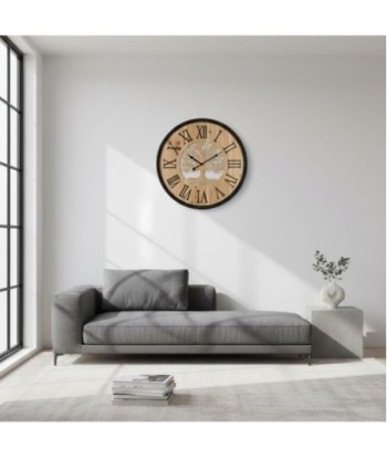 Reloj de pared de MDF con diseño de árbol, estilo rústico
