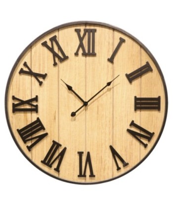Reloj de MDF Redondo con Números Románicos y Estilo Vintage