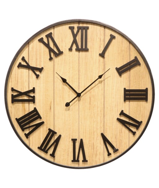 Reloj de MDF Redondo con Números Románicos y Estilo Vintage