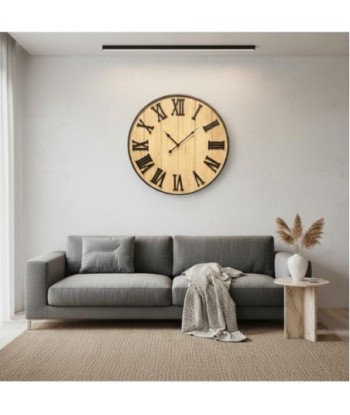 Reloj de MDF Redondo con Números Románicos y Estilo Vintage
