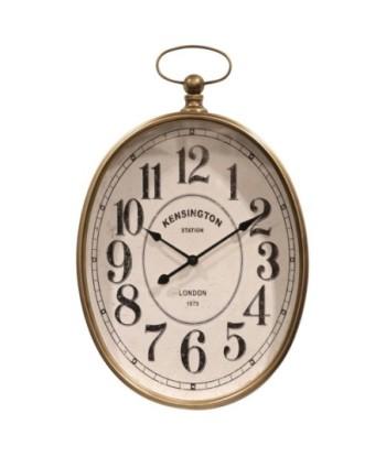 Reloj de Metal Ovalado con Diseño Vintage para Decoración del Hogar